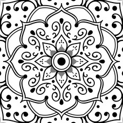 Decorative hand-drawn pattern in the form of mandala