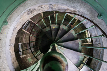 Old metallic spiral stairs 