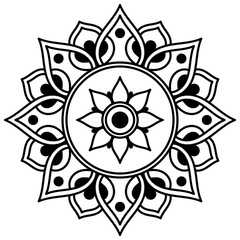 Decorative hand-drawn pattern in the form of mandala