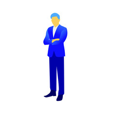 businessman male avatar flat concept icon design