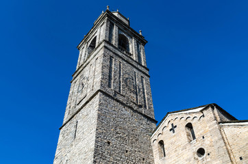 Fototapeta na wymiar Tower of San Giacomo Church in Bellagio, Italy