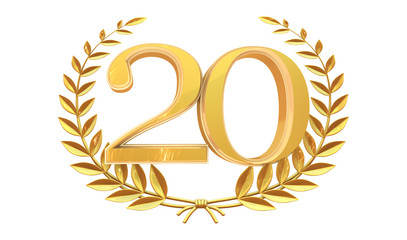 20 Digital number Years Anniversary 3d background .