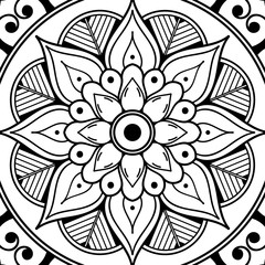 Decorative hand-drawn pattern in the form of mandala