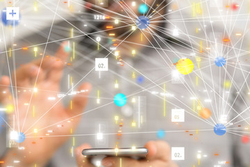 Digital Network and data concept
