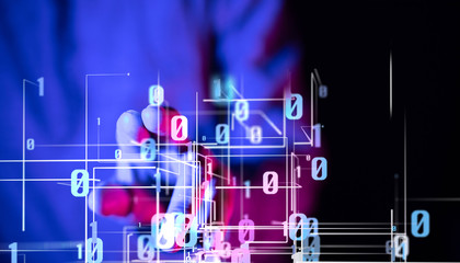 Abstract technology geometric and data