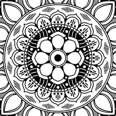 Decorative hand-drawn pattern in the form of mandala