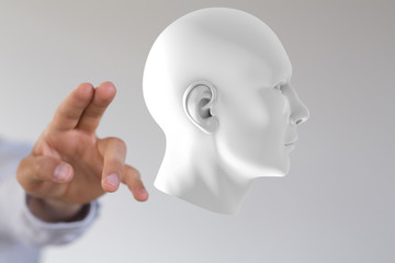 head with symbol neurons in brain.