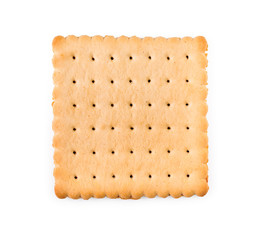 Single biscuit isolated on a white background.