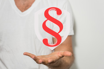 paragraph law sign digital in hand