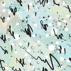 Vector scribble seamless pattern. Ink scribble continuous background