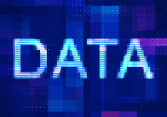 Data network Internet Mobile icon technology blue background. Abstract digital machine learning with digital future design concept. 