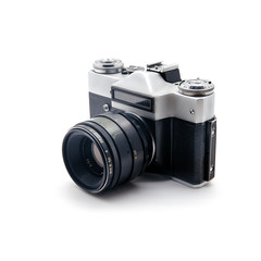 Soviet film camera isolated on a white background