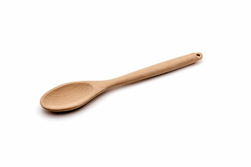 .kitchen wooden spoon isolated on white background