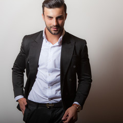 Fototapeta premium Handsome young elegant man studio portrait.