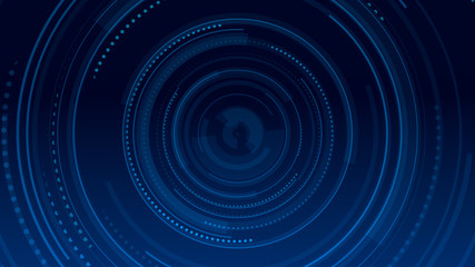 Circle blue technology Hi-tech background. Abstract graphic digital future concept design.
