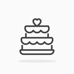 Wedding cake icon in line style.