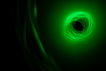 Abstract background with green color light painting