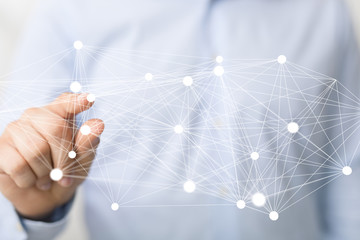 cloud connected to many objects on a virtual screen.