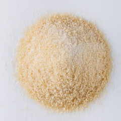 natural animal gelatin on white acrylic background