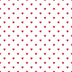 Hand drawn background with hearts. Seamless wallpaper on surface