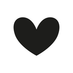 Heart on white. Abstract black heart on isolated background. Love symbol. Black and white illustration. Valentine's day