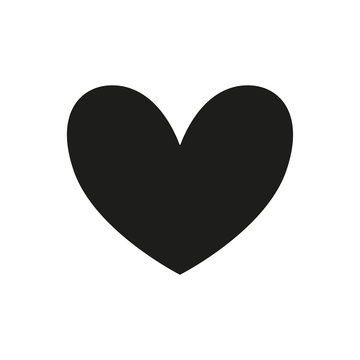 Heart on white. Abstract black heart on isolated background. Love symbol. Black and white illustration. Valentine's day