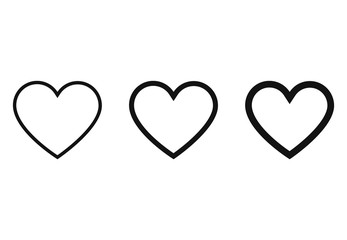 Heart set icon isolated on white background. Vector illustration.