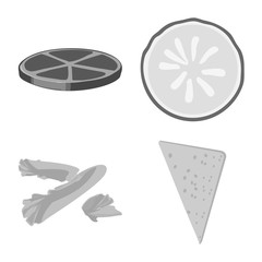 Vector illustration of breakfast and ingredient logo. Set of breakfast and cooking stock vector illustration.