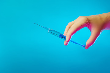 Syringe with flu vaccine.