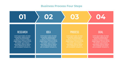 Business infographic. Banner with 4 steps, options. Vector template.