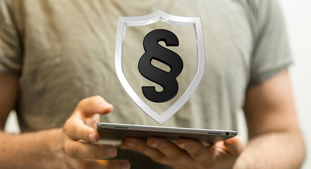symbol paragraph law sign digital in hand