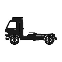 Truck vector icon.Black vector icon isolated on white background truck .