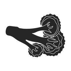 Cabbage of broccoli vector icon.Black,simple vector icon isolated on white background cabbage of broccoli .