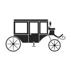Fototapeta na wymiar Vintage carriage vector icon.Black,simple vector icon vintage carriage isolated on white background .