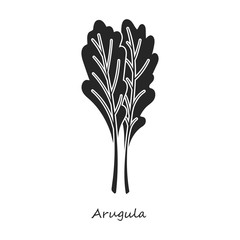 Arugula vector icon.Black,simple vector icon isolated on white background arugula.