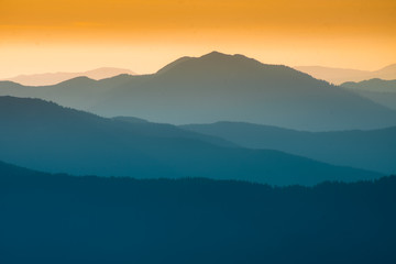 beautiful sunset in the mountains