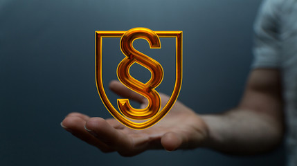 paragraph law sign digital in hand
