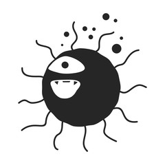 Obraz premium Germ of bacteria vector icon.Black,simple vector icon isolated on white background germ of bacteria.
