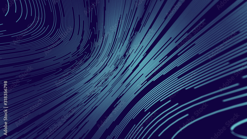 Fototapete Blue technology background for network digital technology concept. Network connection structure with abstract technology communication data science.