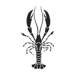 Lobster vector icon.Black,simple vector icon isolated on white background lobster.