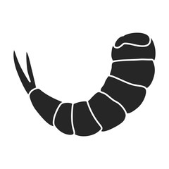 Shrimp vector icon.Black,simple vector icon isolated on white background shrimp .