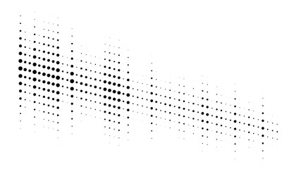 Halftone dotted audio equalizer. Halftone effect vector pattern.