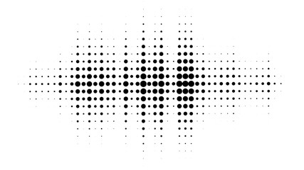 Halftone dotted audio equalizer. Halftone effect vector pattern.