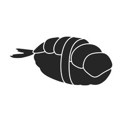 Shrimp vector icon.Black,simple vector icon isolated on white background shrimp .