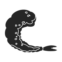 Shrimp vector icon.Black,simple vector icon isolated on white background shrimp .