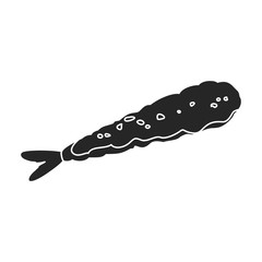 Shrimp vector icon.Black,simple vector icon isolated on white background shrimp .