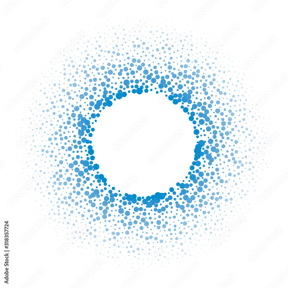 Wall mural halftone dotted background. halftone effect vector pattern. circle dots isolated on the white backgr