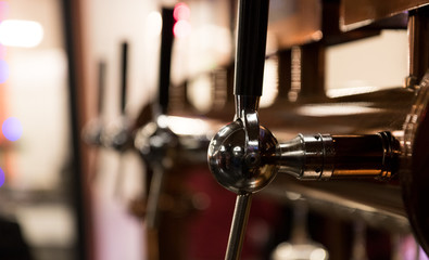 Beer bar, detailed photo on the counter