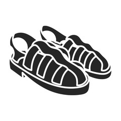 Sandal vector icon.Black vector icon isolated on white background sandal .