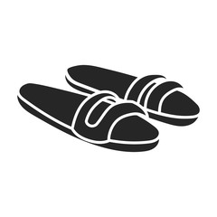 Summer sandal vector icon.Black vector icon isolated on white background summer sandal .